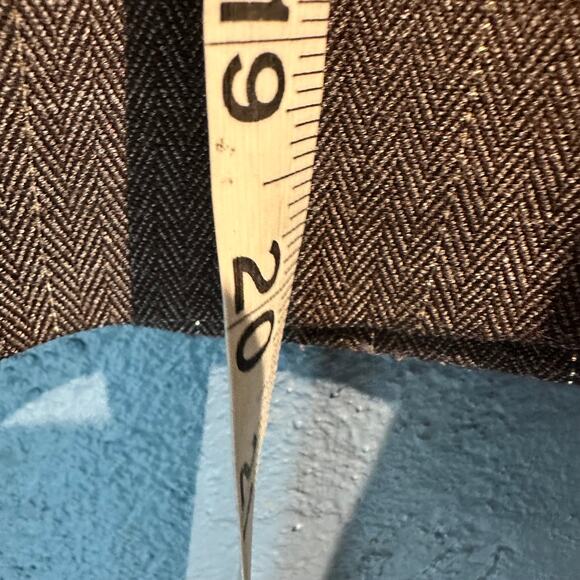 beau bois Design Laboratory Medium Mini Skirt Micro Pin Stripe Brown Applique - Picture 4 of 9